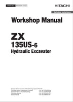 HITACHI ZAXIS ZX135US-6 Excavator Workshop Service Manual WDAS50-EN-01