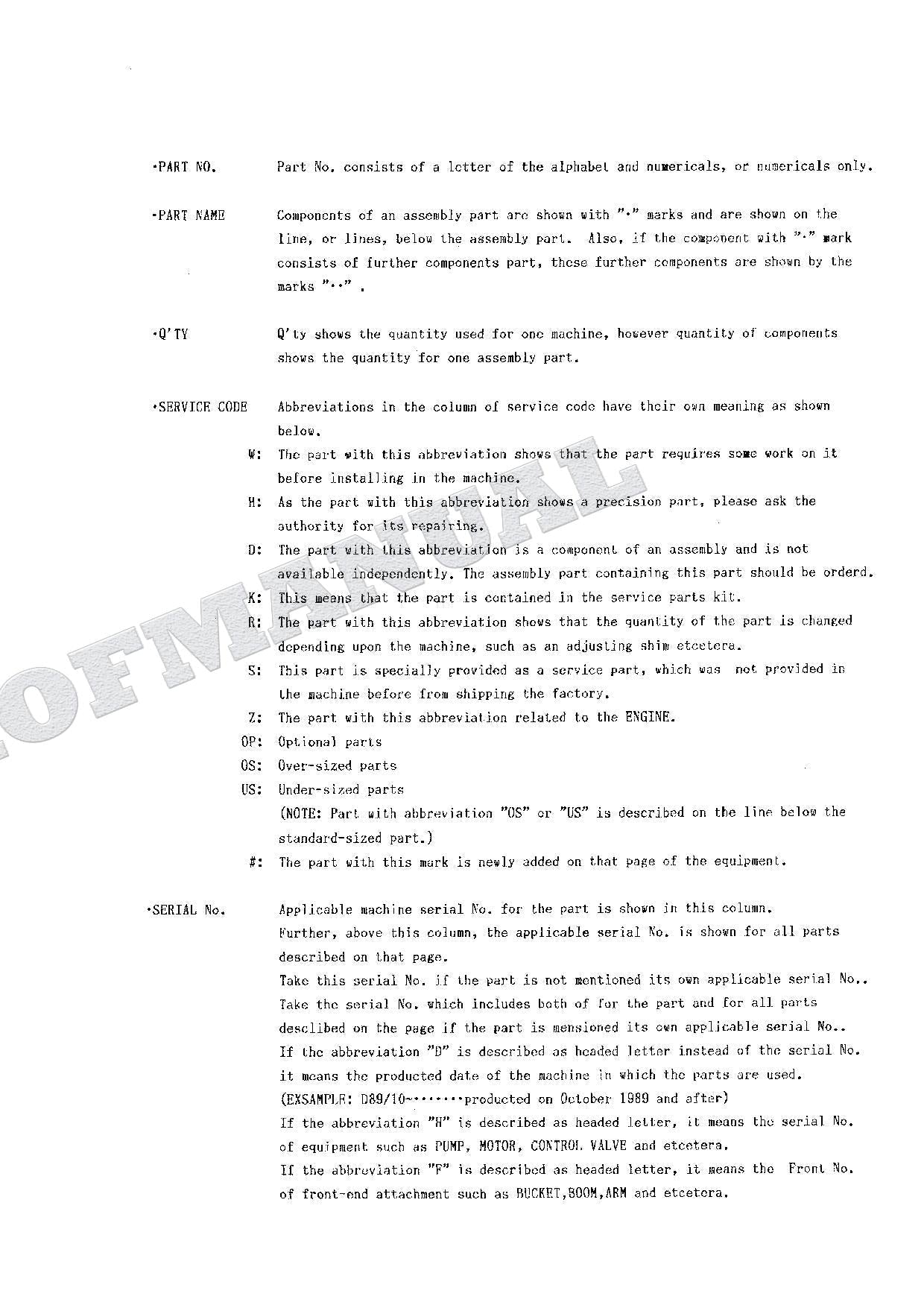 HITACHI EX90 Excavator Parts Catalog Manual