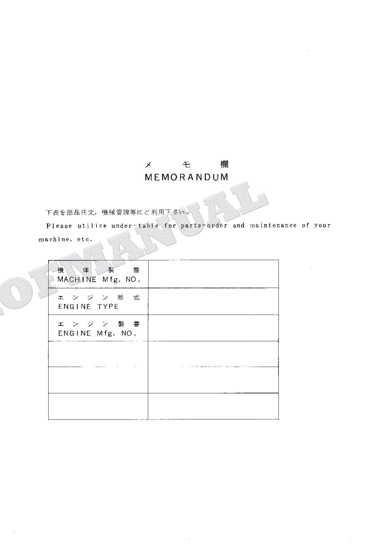 HITACHI EX120-3C Excavator Parts Catalog Manual SN 01001-