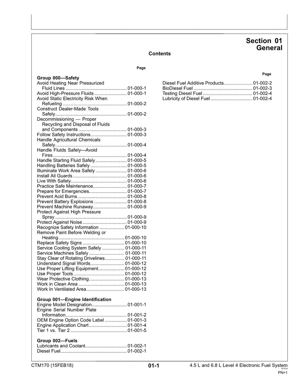 John Deere PowerTech TM 4.5 L 6.8 L OEM Engine Fuel System REPAIR SERVICE MANUAL