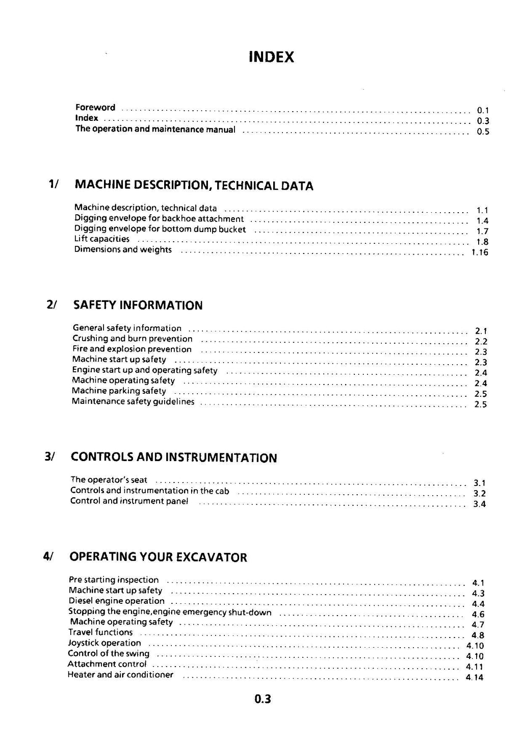Liebherr R952 Excavator Operators manual