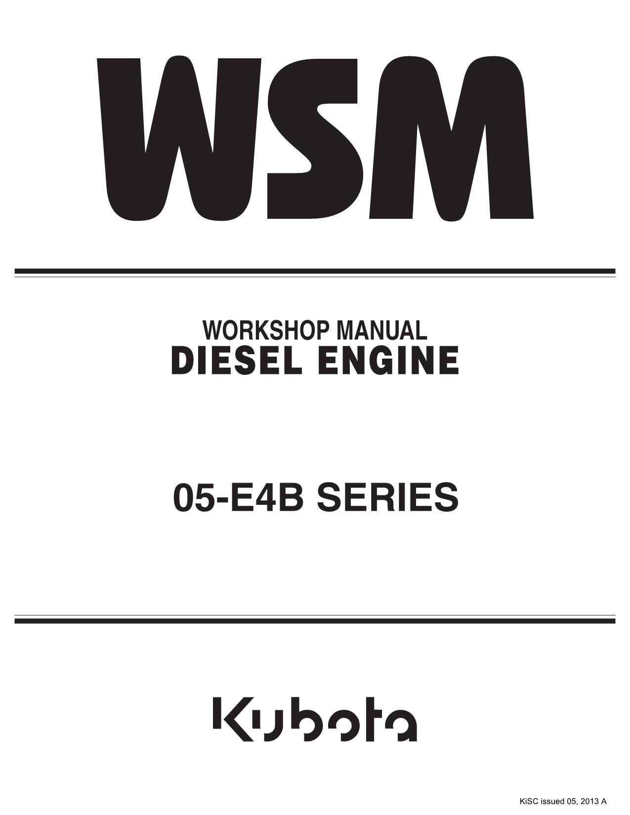 Hyundai KUBOTA D1305 05-E4B Workshop ENGINE Hardcover Repair Service Manual