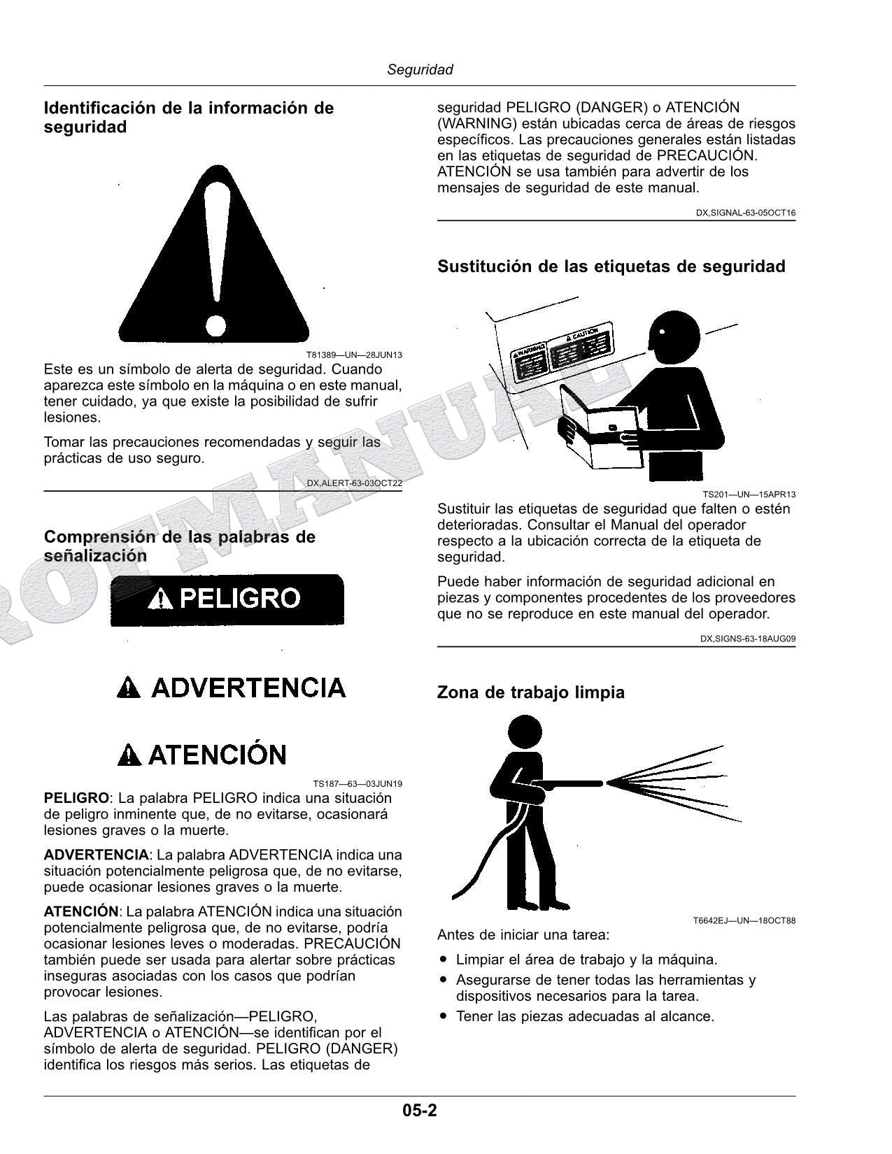 John Deere W155 hileradora Manual del Operador Español