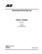 JLG ET500J T500J  Boom Lift Parts Catalog Manual