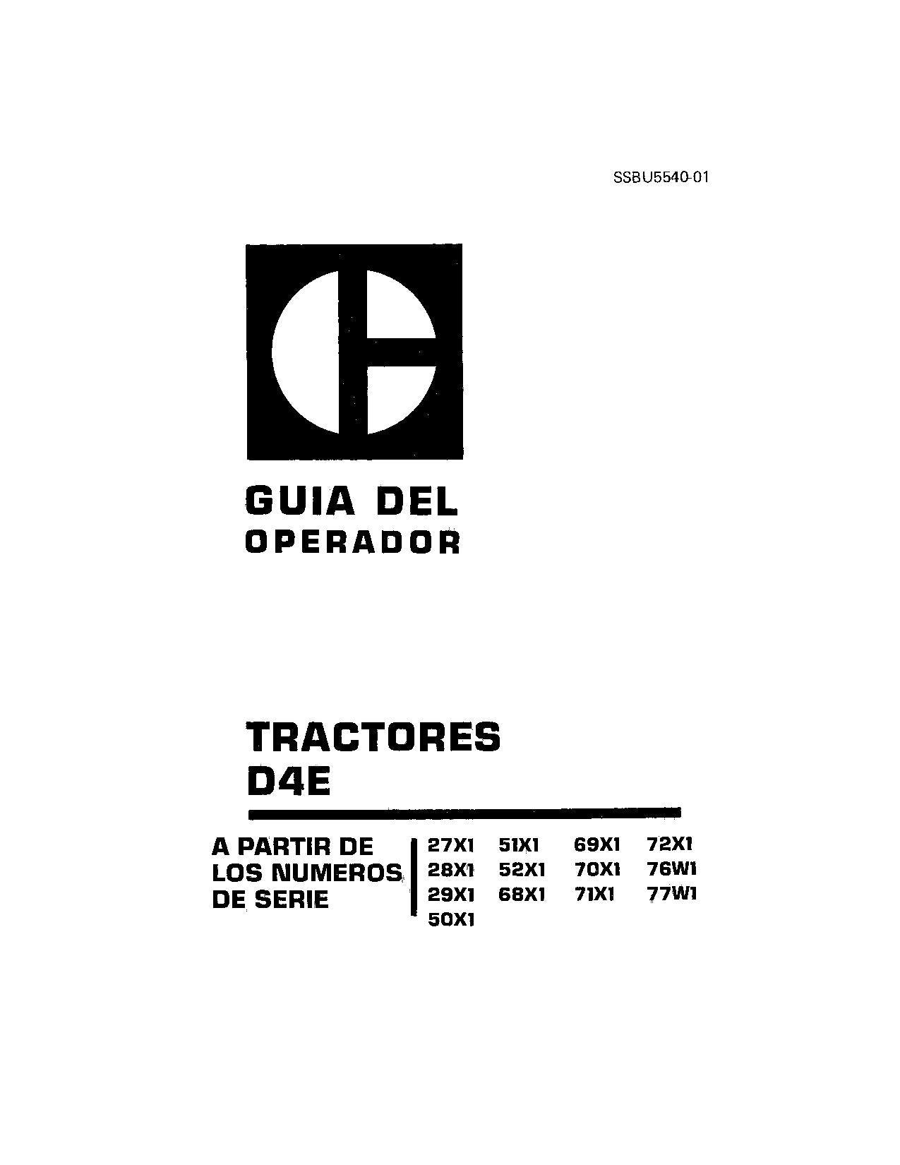 Caterpillar D4E Tractor de Cadenas Manual de Operación y Mantenimiento SSBU5540