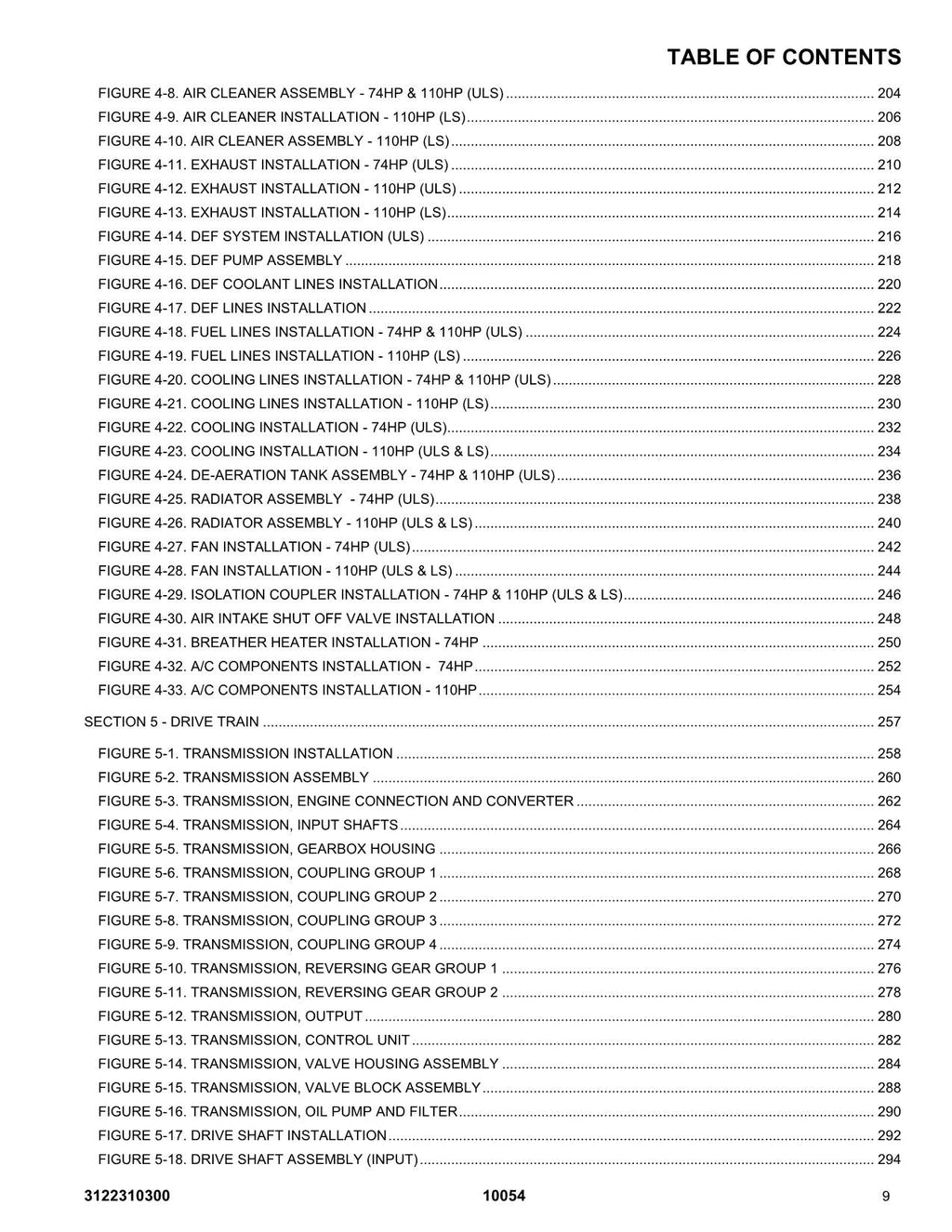 SKYTRAK 10054 Telehandler Parts Catalog Manual