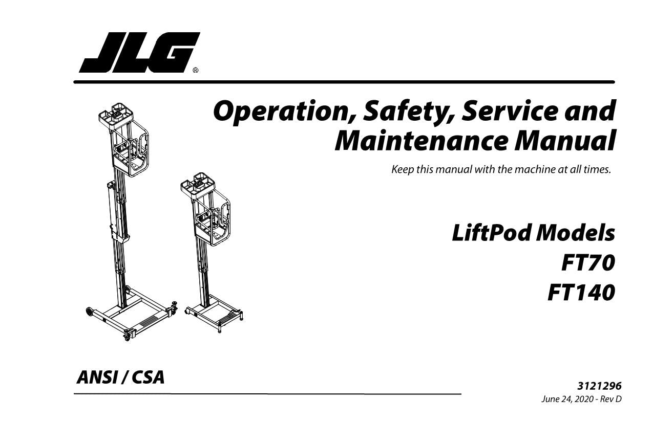 Catálogo de piezas de operación del mástil vertical JLG FT140 FT70 Manual de servicio