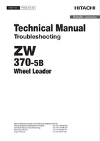 Hitachi ZW370-5B Wheel Loader Technical Manual Troubleshooting +Schematics