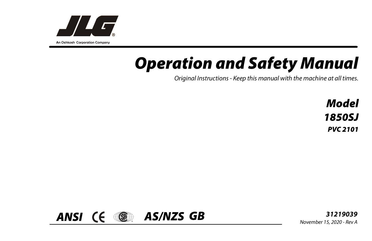 Manual del operador de mantenimiento y operación del elevador de pluma JLG 1850SJ 31219039