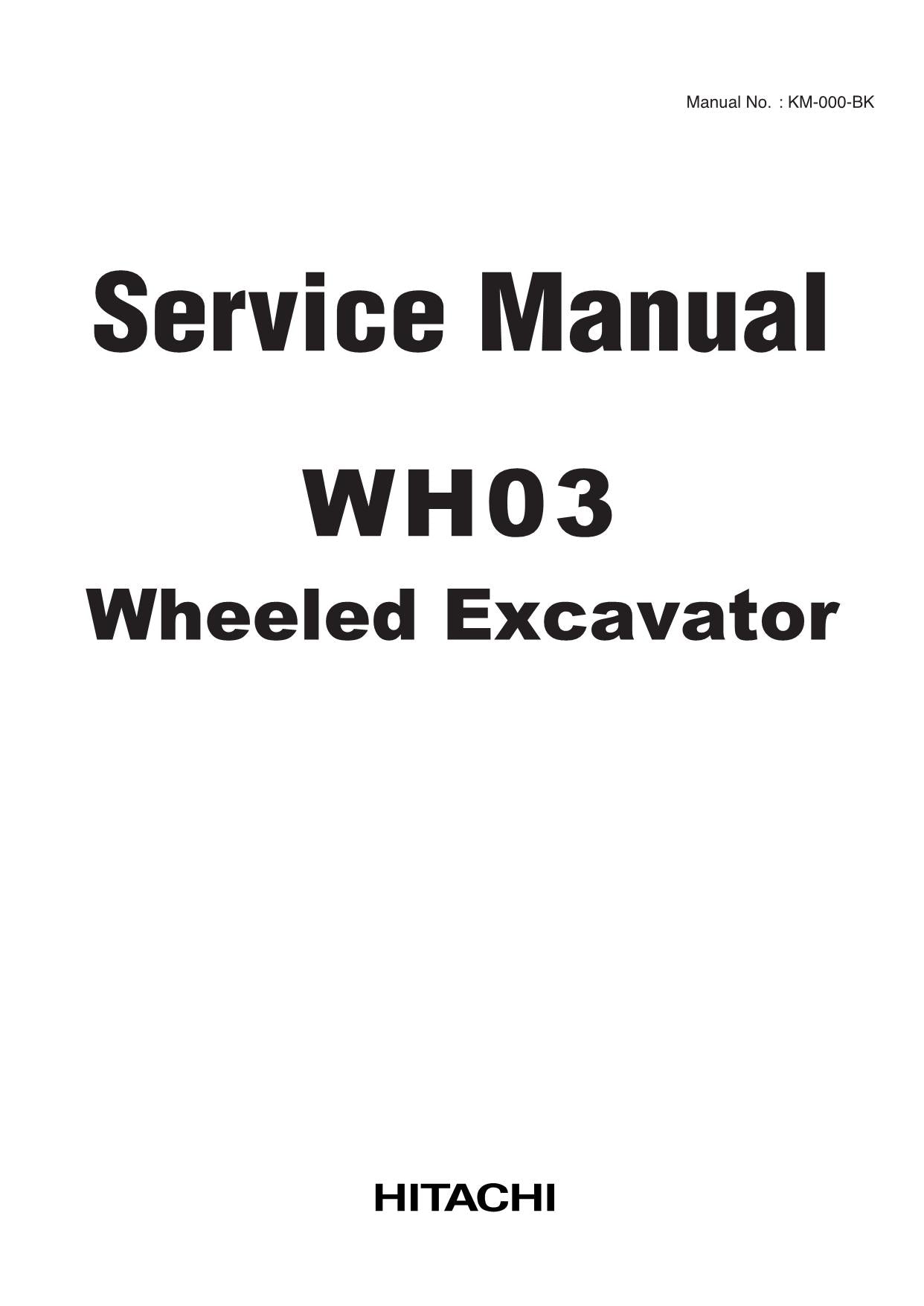 HITACHI WH03 Excavator Service Manual