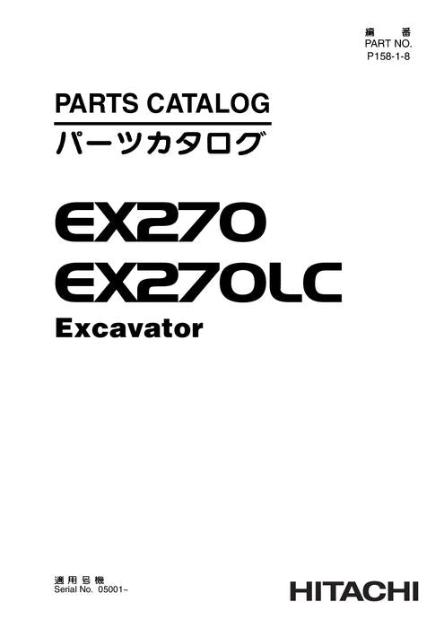 Manual del catálogo de piezas de la excavadora Hitachi EX270 EX270LC