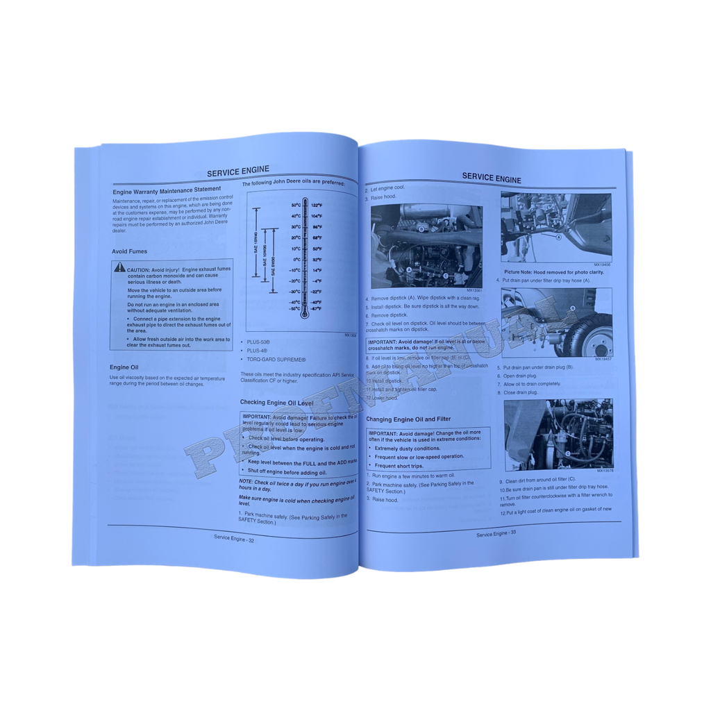 MANUAL DEL OPERADOR DEL TRACTOR JOHN DEERE X595 SN 20225 - 30000