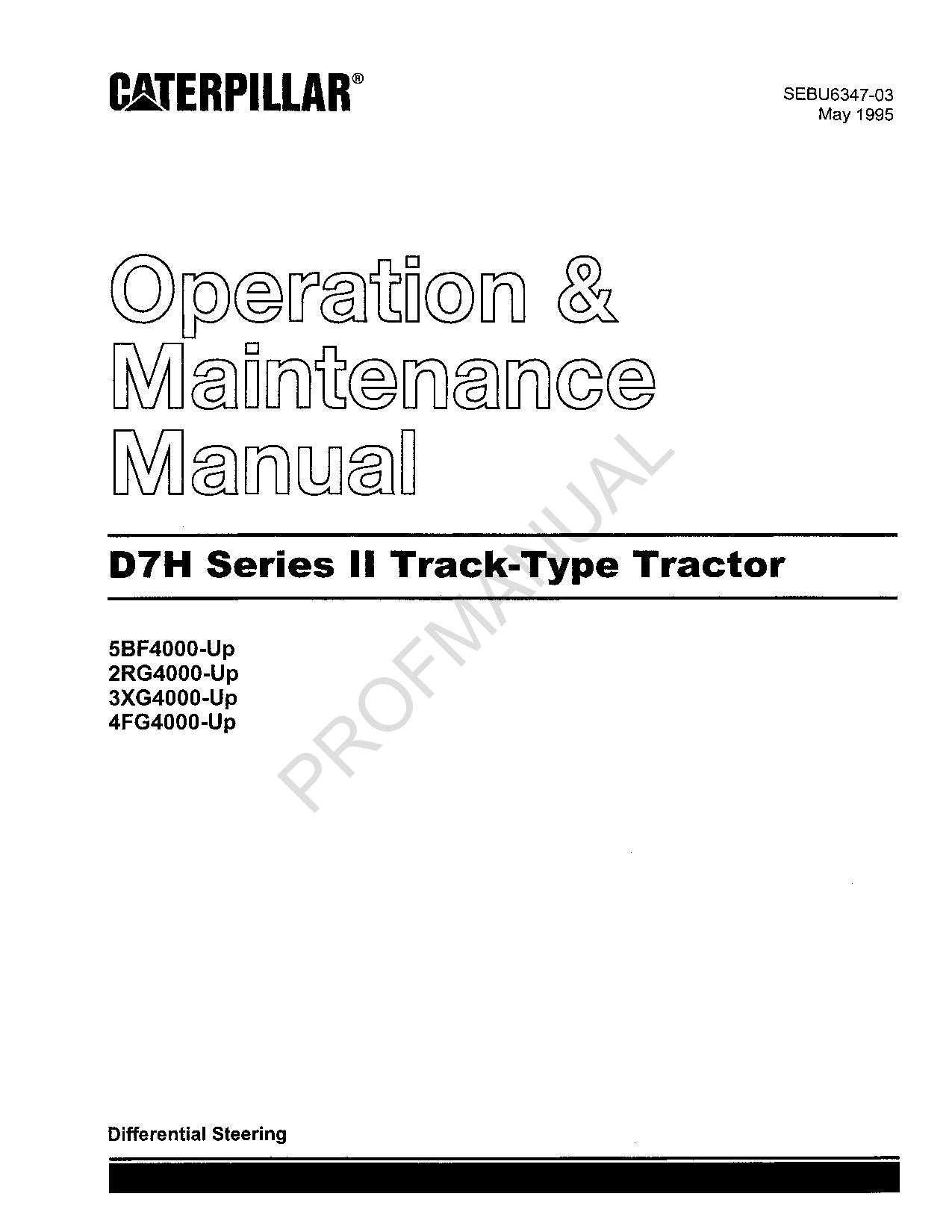 Mantenimiento de operadores de tractores de cadenas Caterpillar D7H Serie II