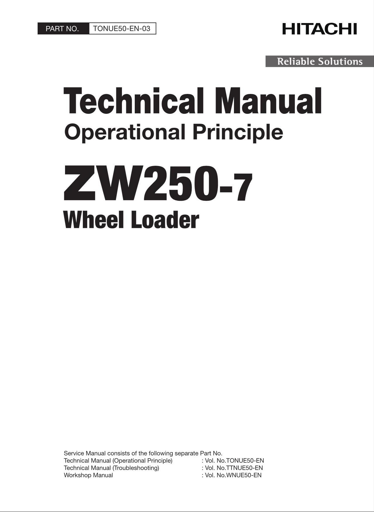 Hitachi ZW250-7 Wheel Loader Technical Manual Operational Principle