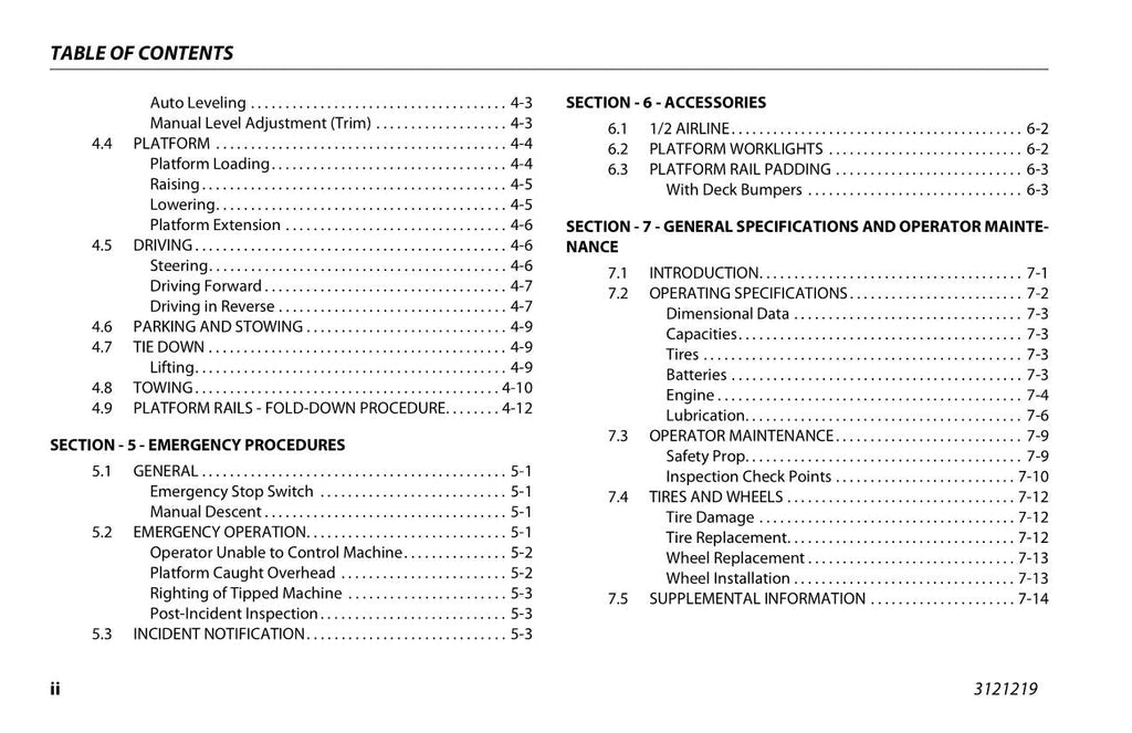 JLG 260MRT Scissor Lift Maintenance Operation Operators Manual 3121219