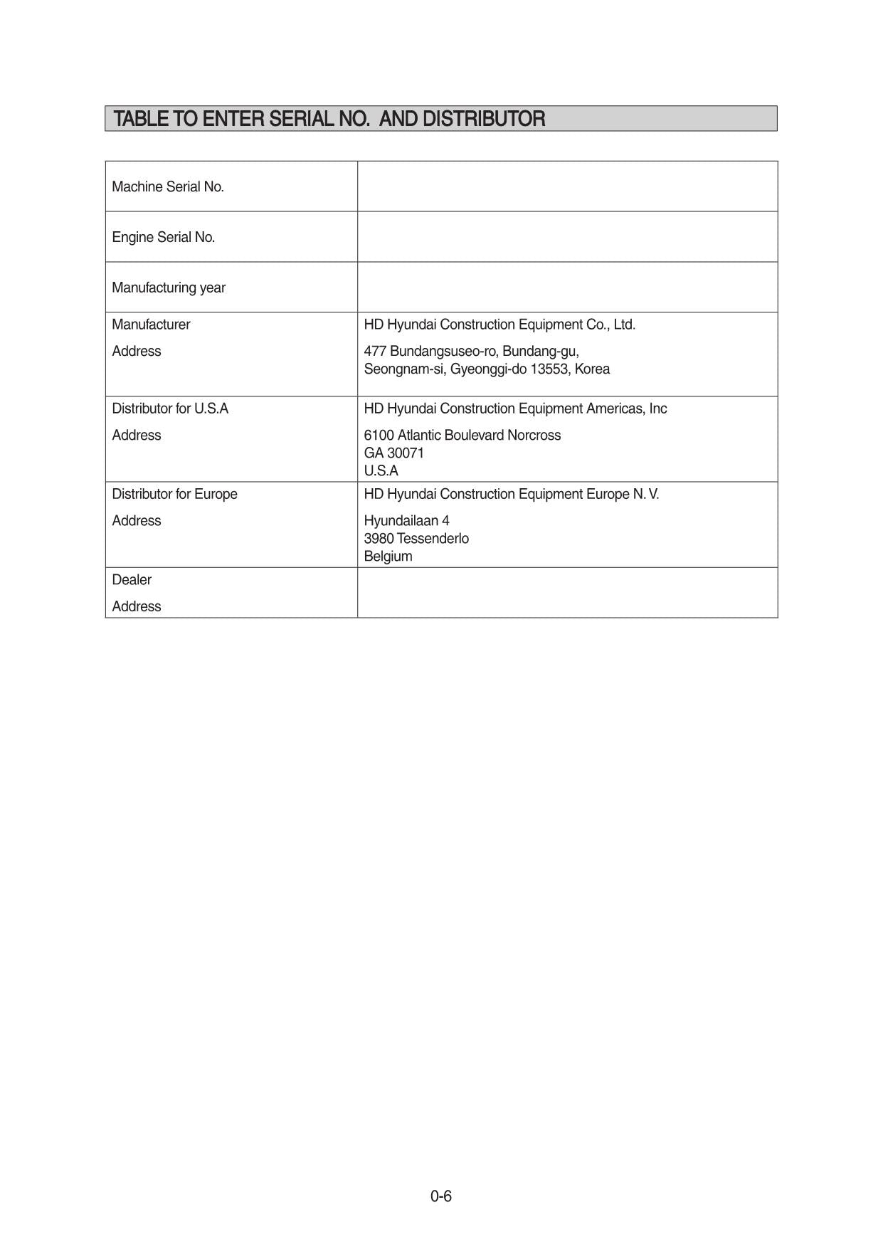 Hyundai HX85A HX90A CRAWLER EXCAVATOR Operators Maintenance Manual
