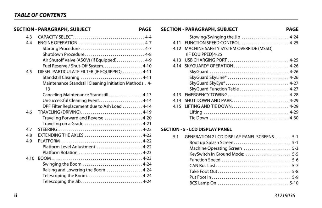 JLG 1500SJ Boom Lift Maintenance Operation Operators Manual 31219036