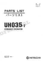 HITACHI UH035-7 Excavator Parts Catalog Manual P735-2-1