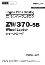 Hitachi ZW370-5B ISUZU 6WG1 Engine Wheel Loader Parts Catalog Manual