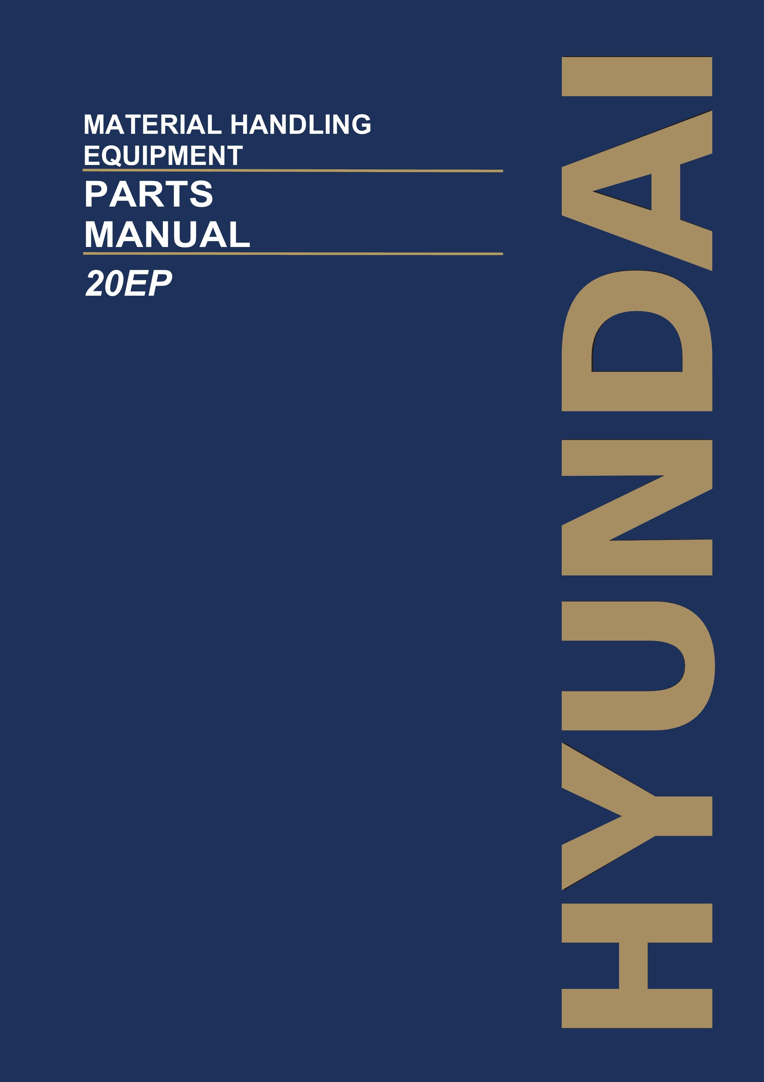 Hyundai 20EP Miscellaneous Storage Equipment Parts Catalog Manual