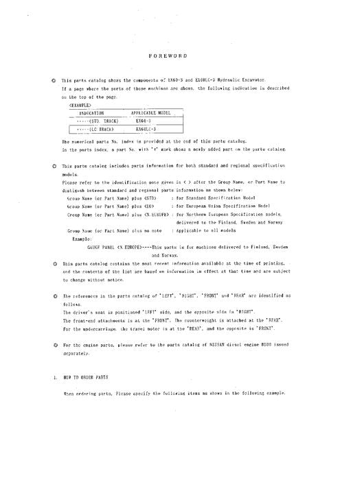 Hitachi EX60WD-2 excavator parts catalog manual
