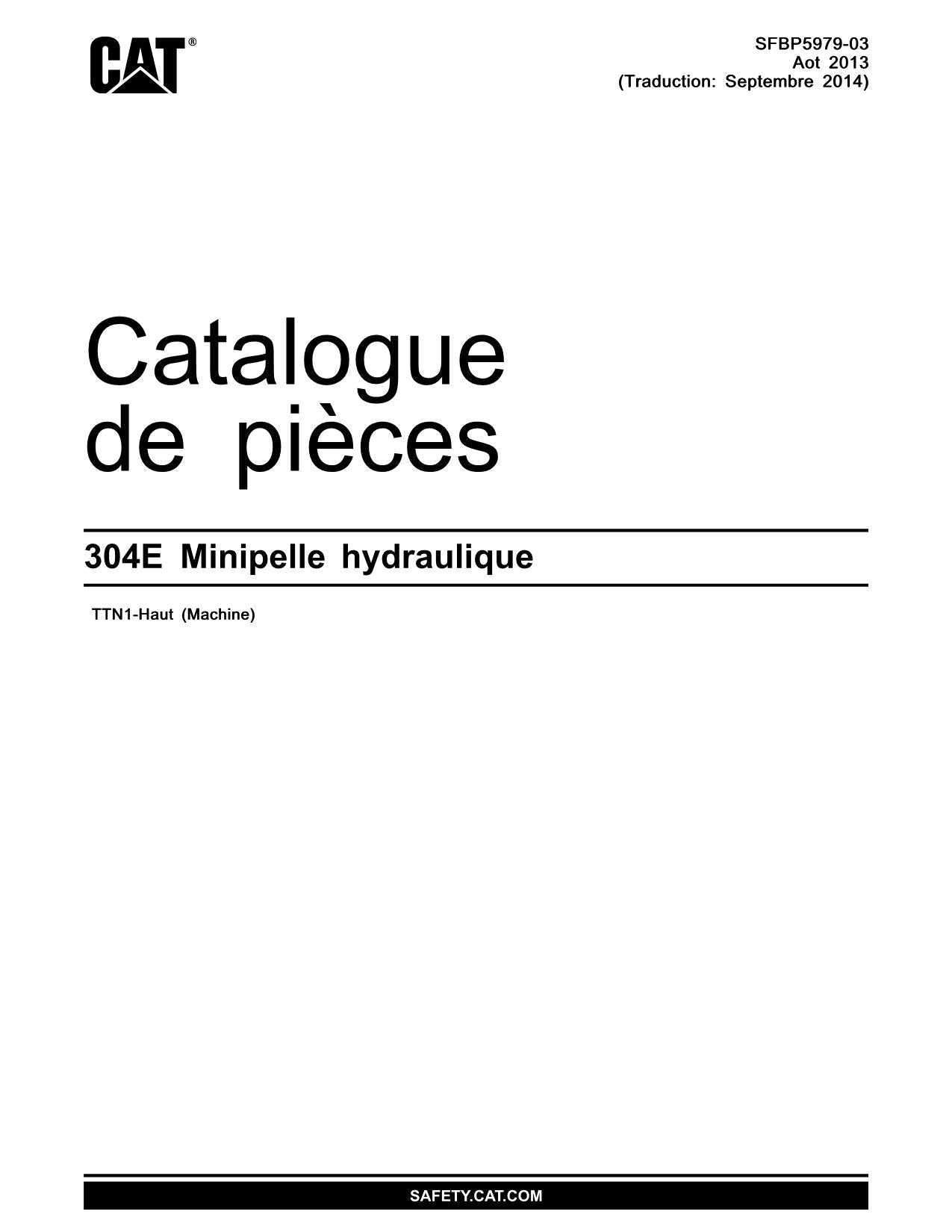 Caterpillar 304E Pelle Hydraulique Manual de catálogo de piezas