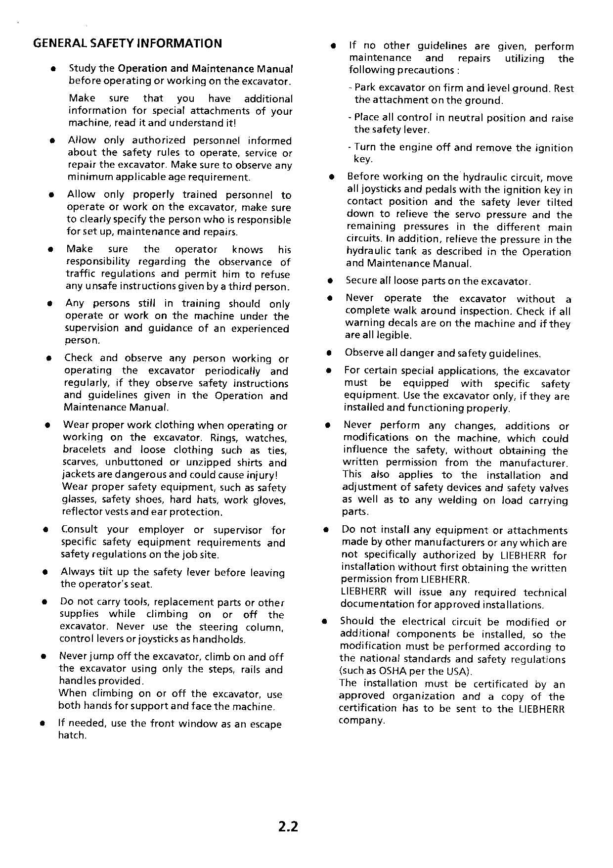 Liebherr ER932 Litronic  Excavator Operators manual