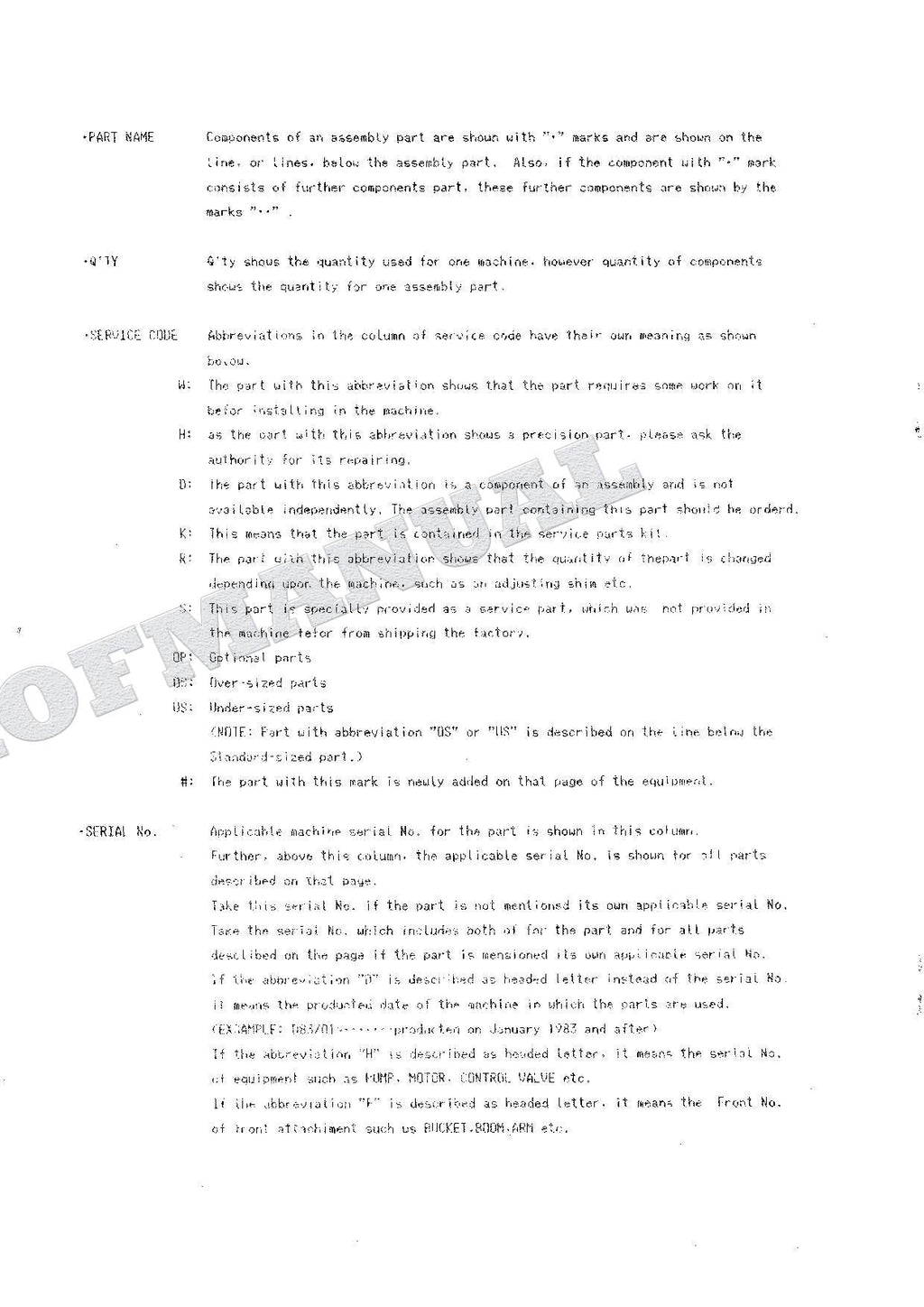 HITACHI UH035-7 Excavator Parts Catalog Manual P735-2-1