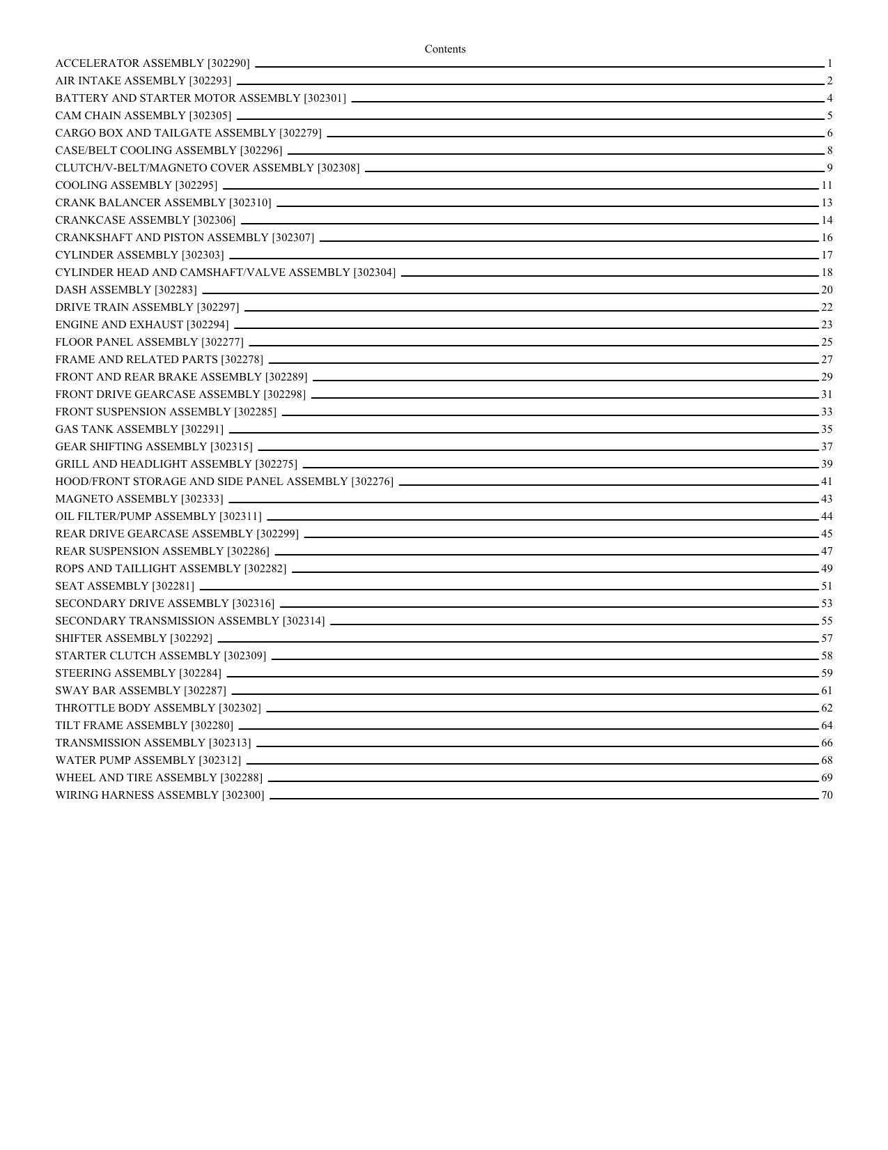 JLG 315G UTVs  Parts Catalog Manual