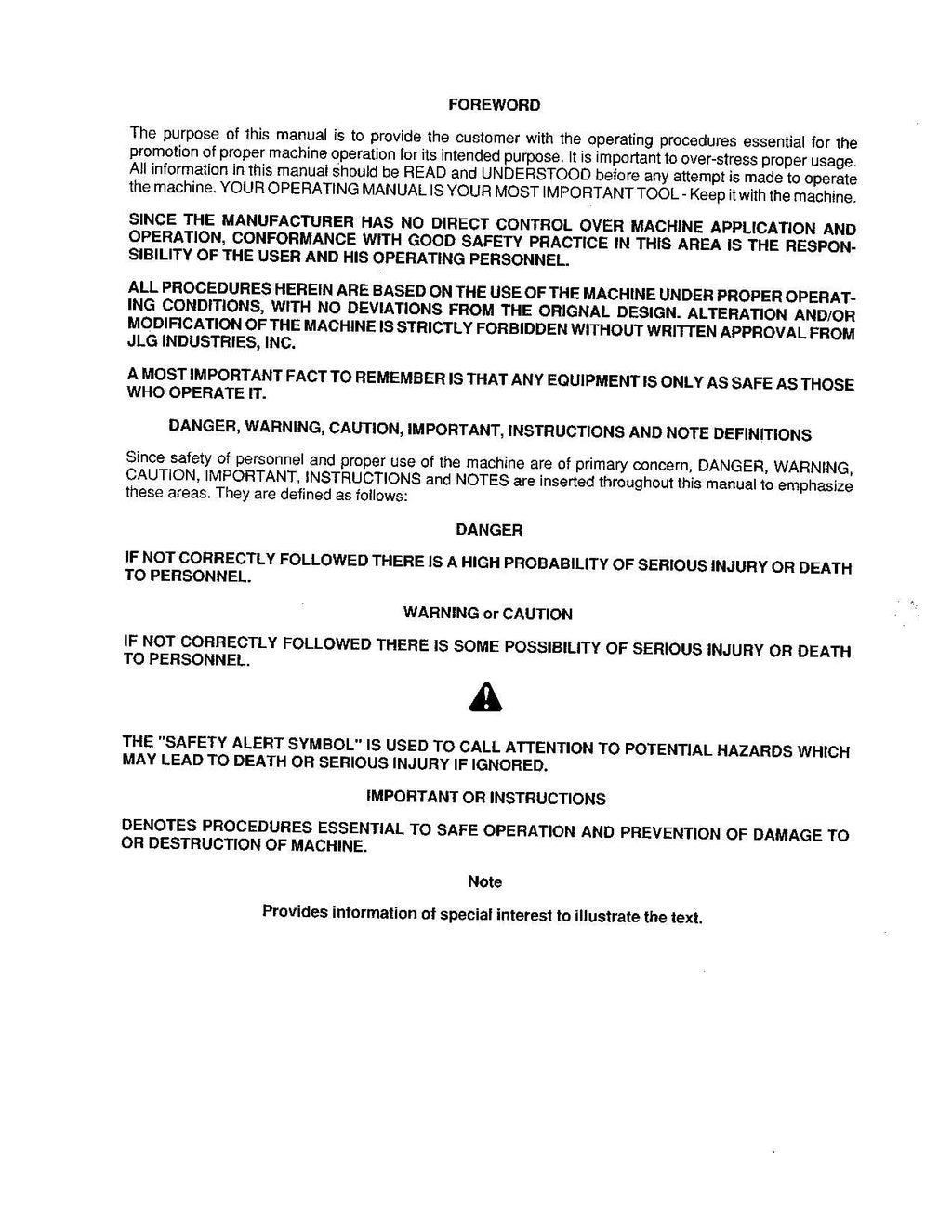 JLG CM1432 CM1432PLUS Scissor Lift Operation Parts Service Manual
