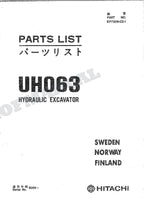Catálogo de piezas de excavadora HITACHI UH063 SUECIA NORUEGA FINLANDIA Manual EP7309-CE-1