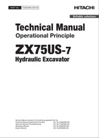 HITACHI ZX75US-7 Excavator Operational Principle Technical Manual TODEW60-EN-00