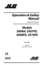 JLG 3006H 3507PS 3510PS 4008PS Telehandler Operators Manual