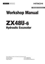 Manual de servicio y reparación de la excavadora Hitachi ZX48U-6