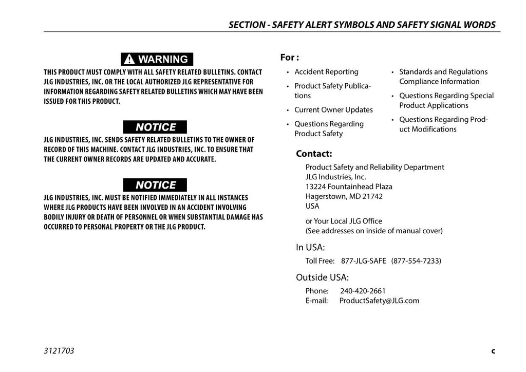 JLG X770AJ Compact Crawler Boom Maintenance Operation Operators Manual