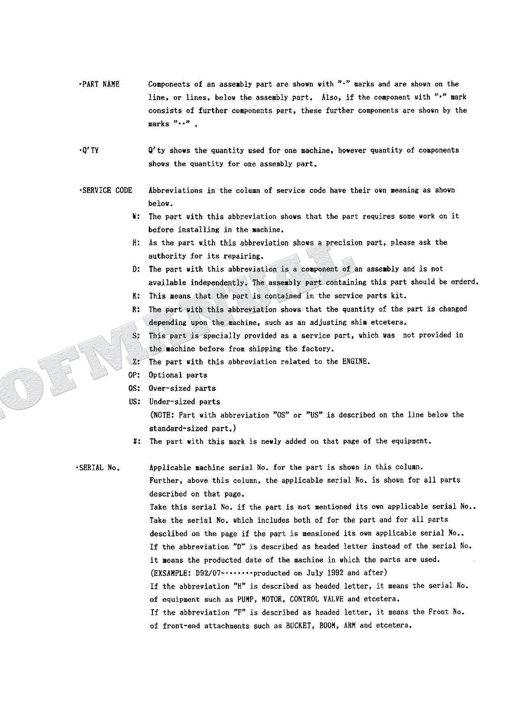 HITACHI EX60T-2 Telescopic Crawler Crane Parts Catalog Manual