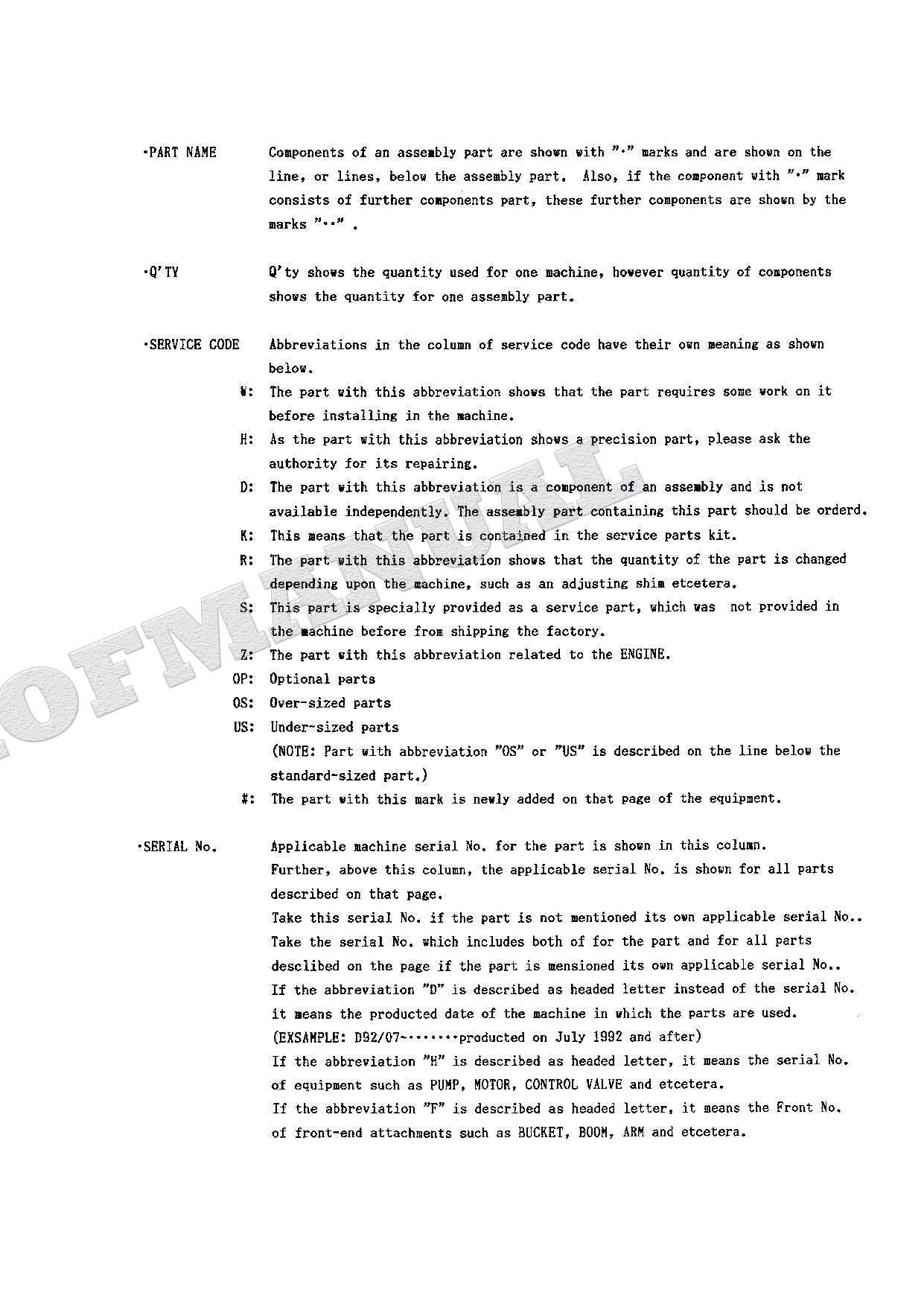 HITACHI EX60T-2 Telescopic Crawler Crane Parts Catalog Manual
