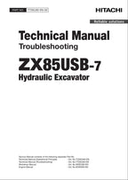 HITACHI ZAXIS ZX85USB-7 Excavator Troubleshooting Technical Manual TTDEU60-EN-00