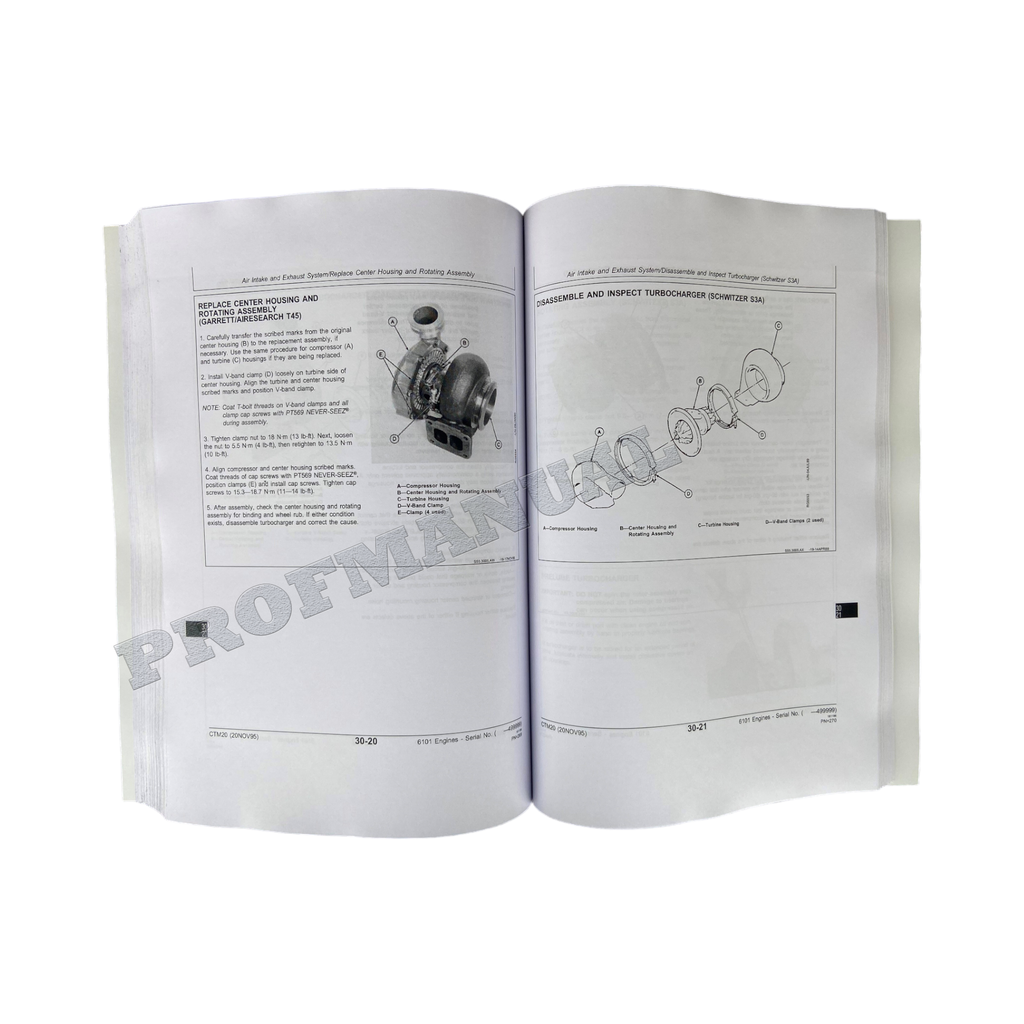John Deere Series 500 6101 Engine tractor 8560 8760 8960 Service manual CTM20