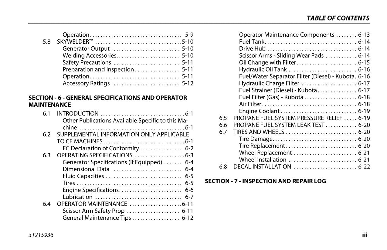 JLG RT3394 RT4394 Scissor Lift Maintenance Operation Operators Manual 31215936