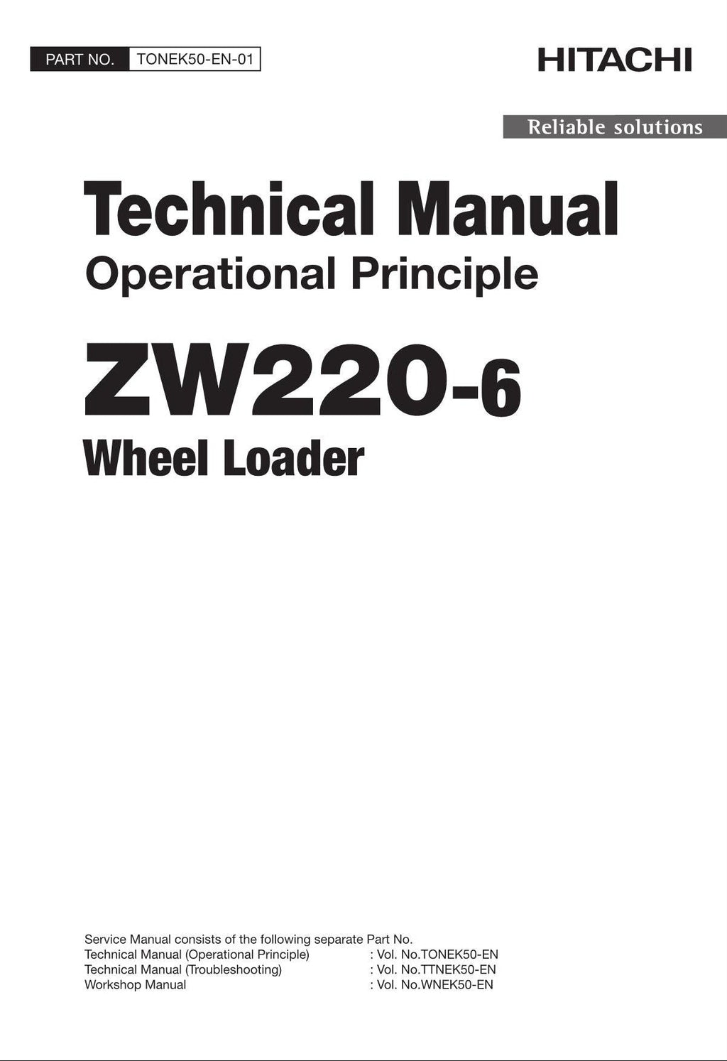 Hitachi ZW220-6 Wheel Loader Technical Manual Operational Principle