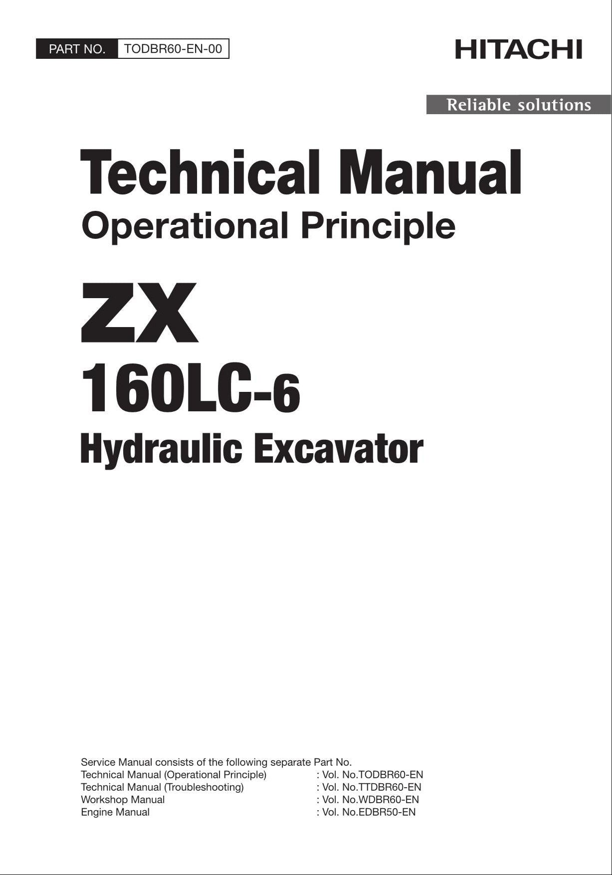 HITACHI ZAXIS ZX160LC-6 Excavator Operational Principle Technical Manual