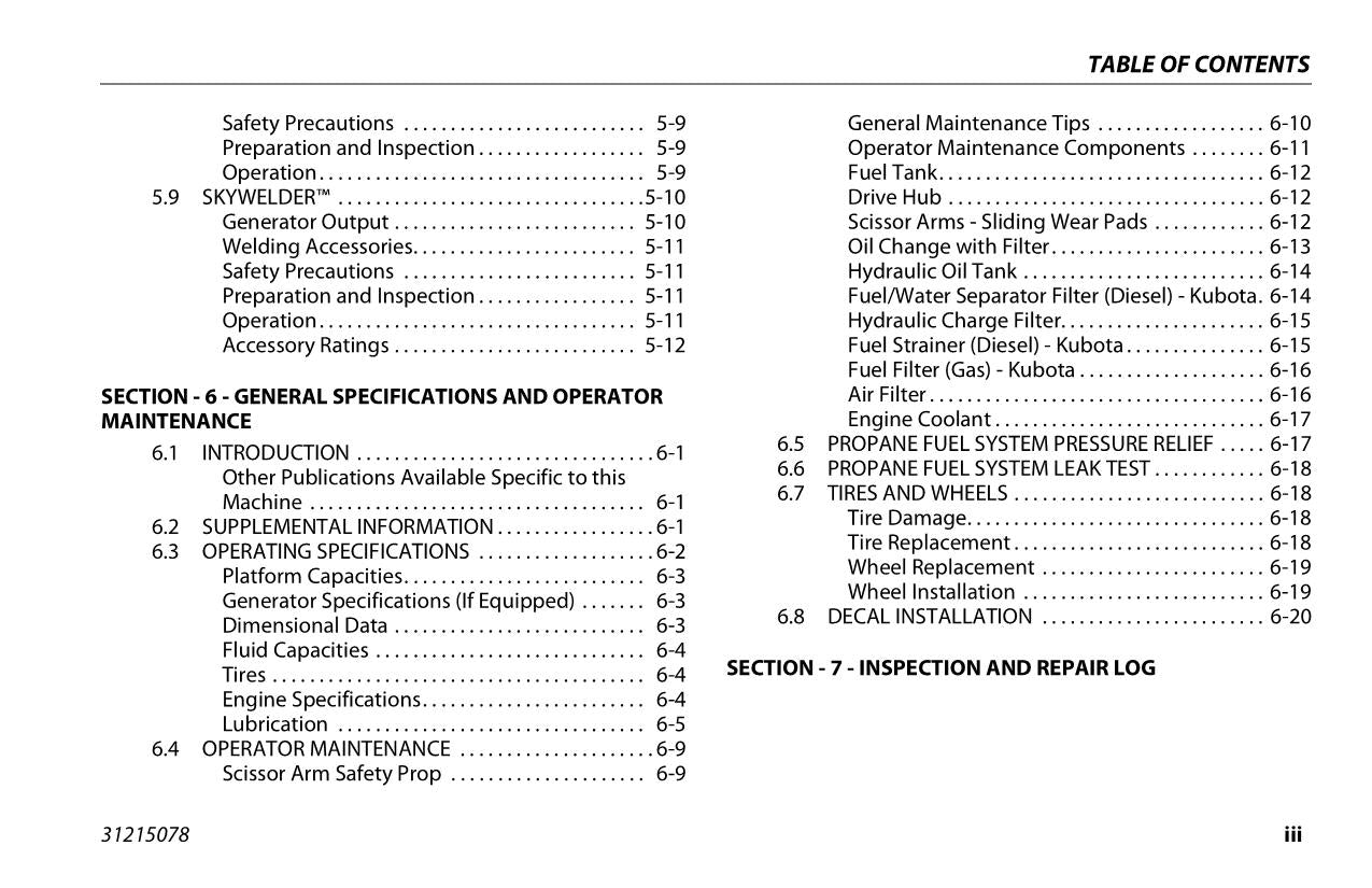 JLG 330LRT 430LRT Scissor Lift Maintenance Operation Operators Manual 31215078