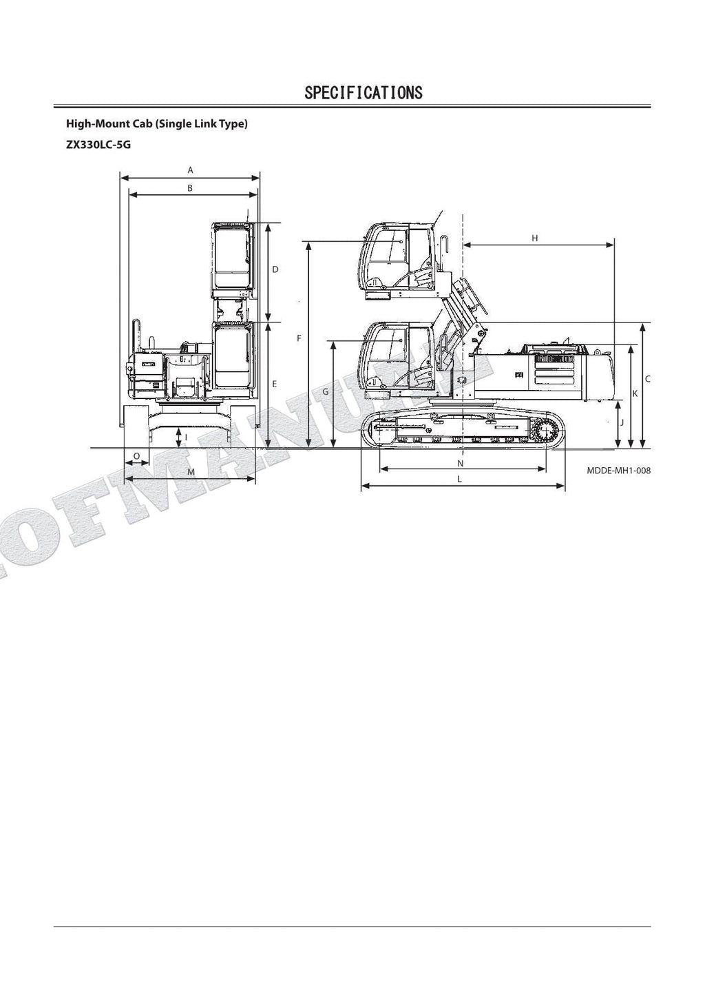 HITACHI ZX240LC-5 330LC-5G Excavator Material Handling Service Manual