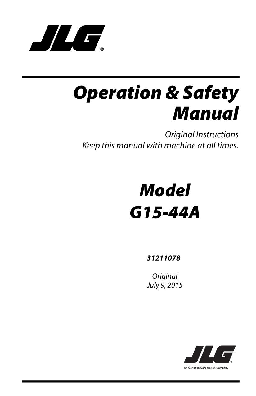 Manual del operador de mantenimiento y operación del manipulador telescópico JLG G15-44A