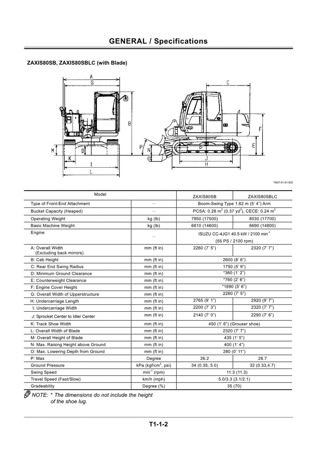 HITACHI ZX80SB ZX80SBLC Excavator Operational Principle Technical Manual