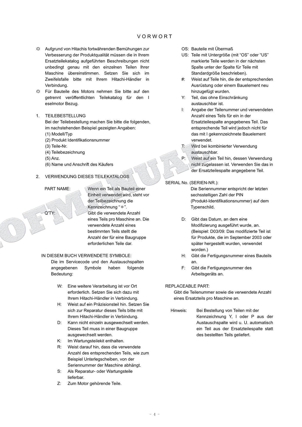 HITACHI ZX120-6 ZX135US-6  ZX225USR-6 Waste Handling Excavator Parts Catalog Manual