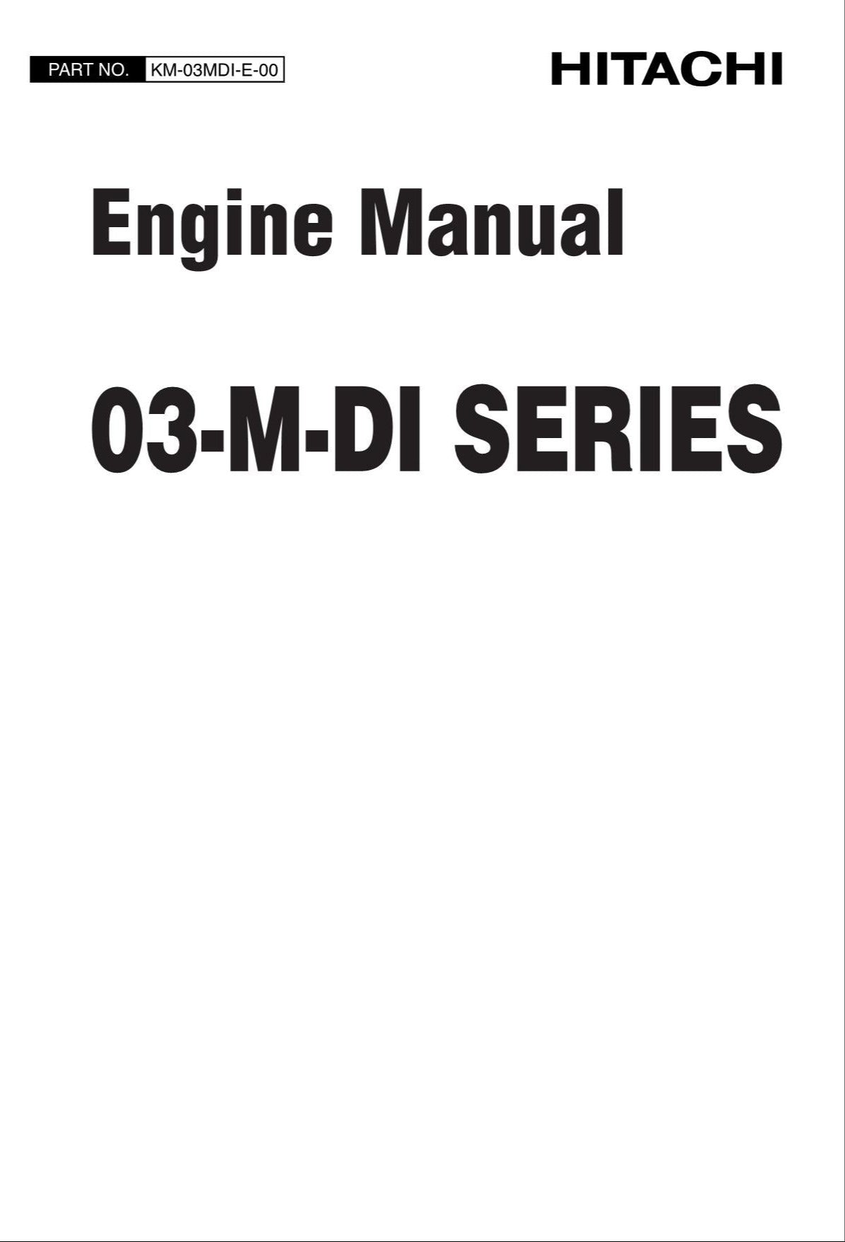 Hitachi 03-M-DI series Wheel Loader Engine Manual