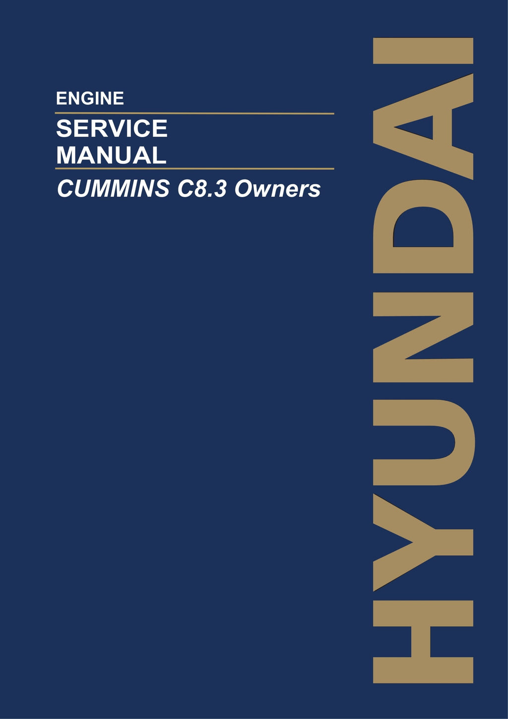 Manual del propietario del motor Hyundai CUMMINS C8.3 (en papel)