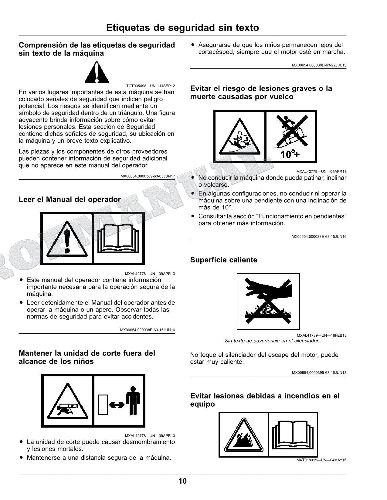John Deere X750 X754 X758 Tractor Manual del Operador Español SN 060001-